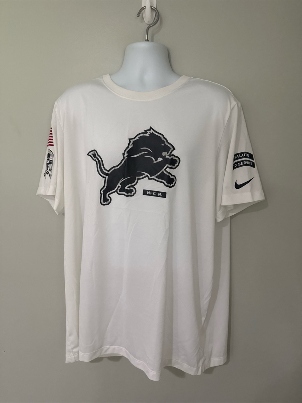 Detroit Lions Nike Salute To Service Snow Camo T-Shirt - 2XL